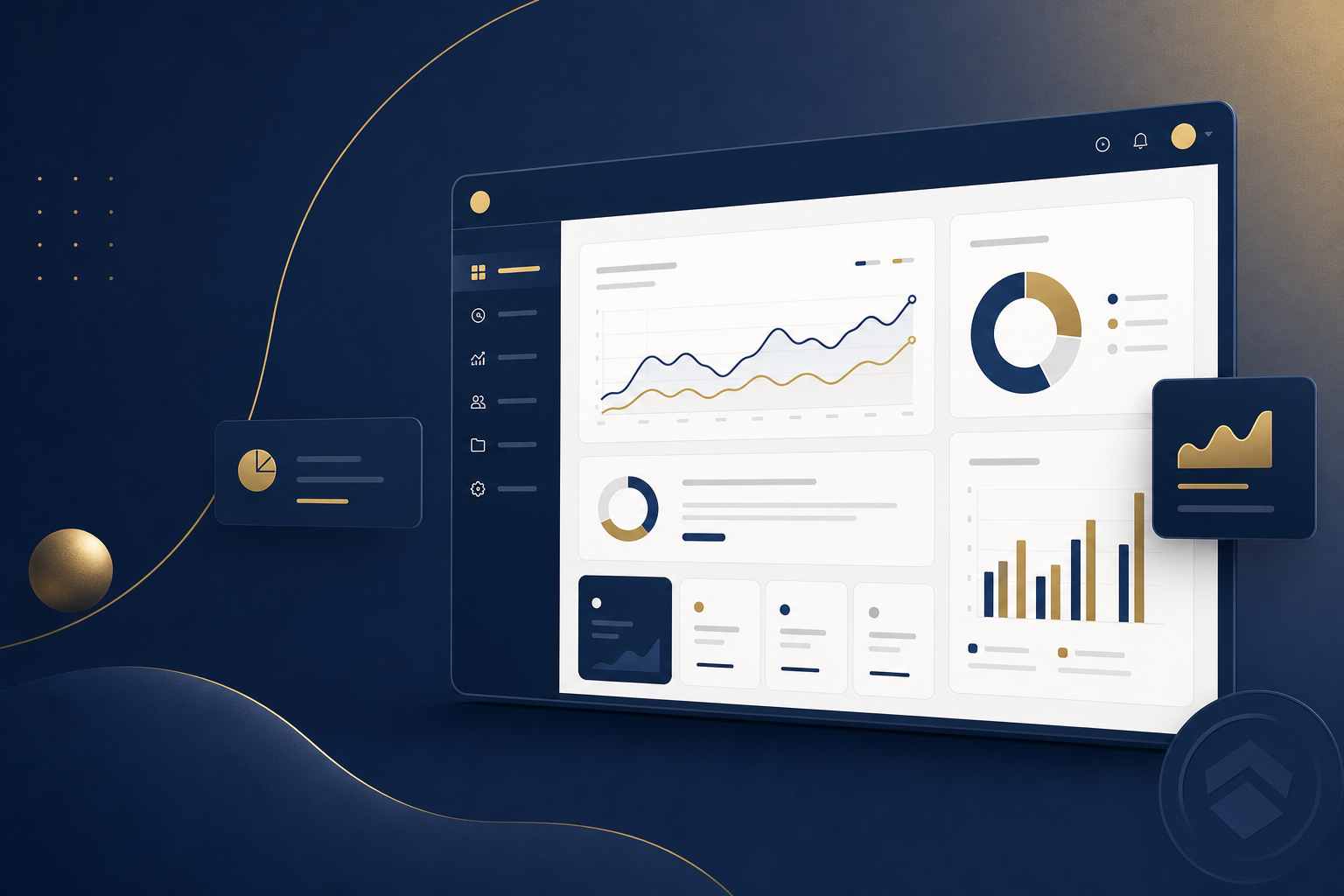 Client presentation slide with a watermarked branded screenshot mockup